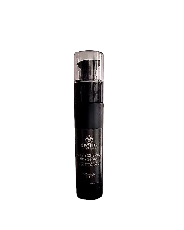 Flacon de sérum capillaire NECTUS Argan & Romarin, soin léger non gras pour brillance et anti-casse.
